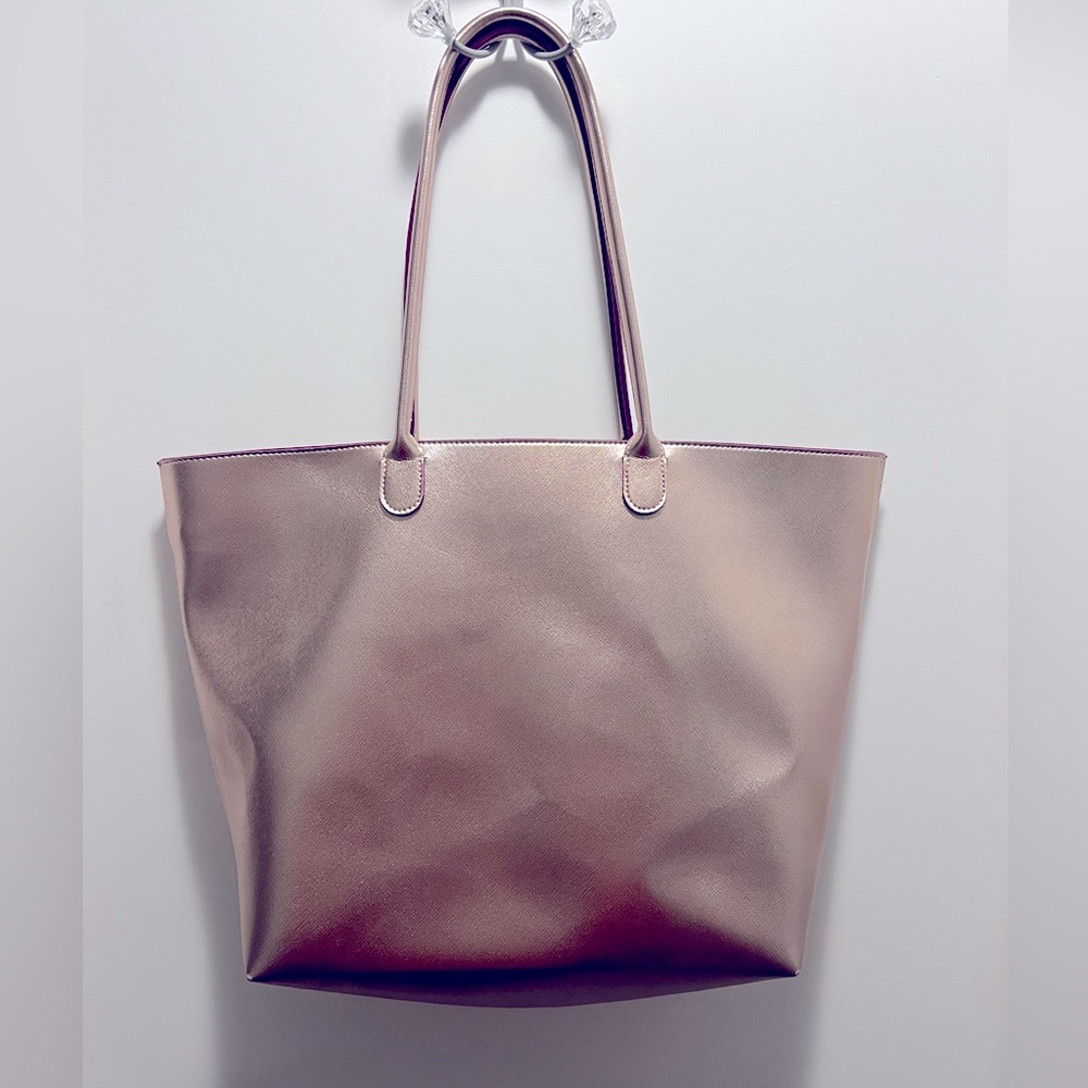Pink metallic large tote